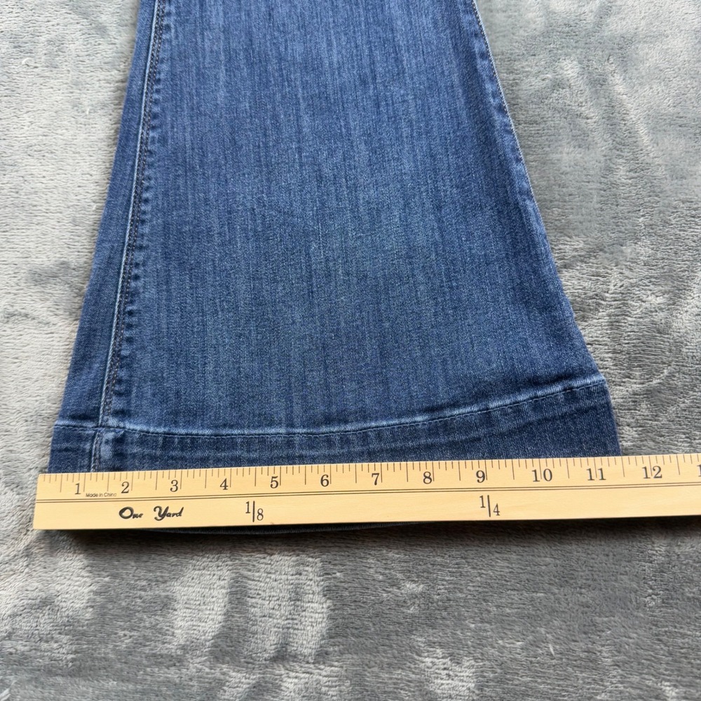 Express Jeans Womens 8R Sailor Button Flare Leg Medium Wash Nautical High Rise - Picture 8 of 10